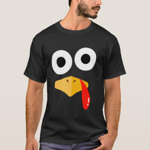Grappig Gekke Turkije gezicht Thanksgiving kostuum T-shirt