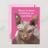 Grappig gekreukeld kat-botox is essentieel briefkaart (Voorkant / Achterkant)