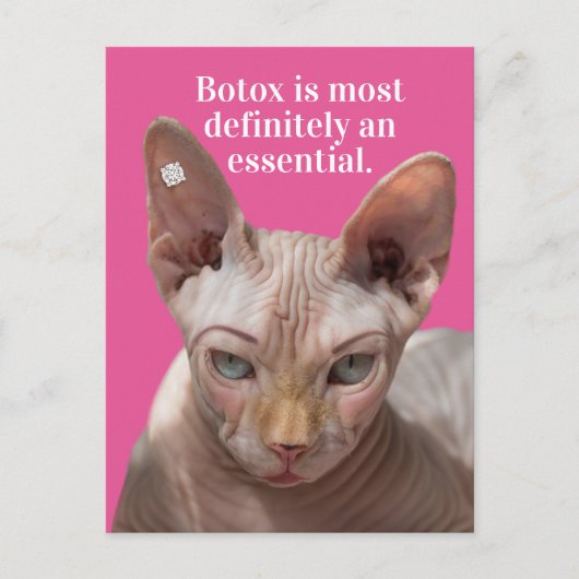 Grappig gekreukeld kat-botox is essentieel briefkaart (Voorkant)