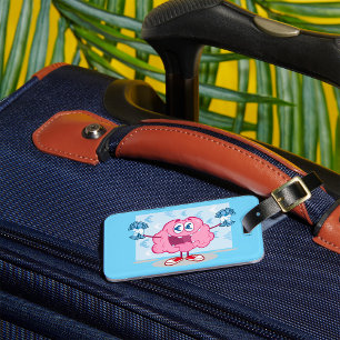 Grappig Geld Brein Cartoon Euro Cash Lover Bagagelabel