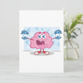 Grappig Geld Brein Cartoon Euro Cash Lover Kaart (Staand voorkant)