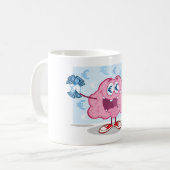 Grappig Geld Brein Cartoon Euro Cash Lover Koffiemok (Voorkant links)