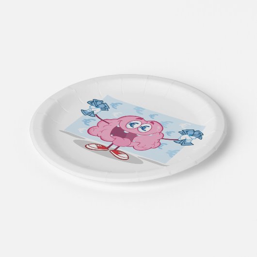 Grappig Geld Brein Cartoon Euro Cash Lover Papieren Bordje (Gekanteld)