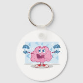 Grappig Geld Brein Cartoon Euro Cash Lover Sleutelhanger (Achterkant)