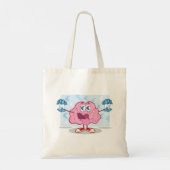 Grappig Geld Brein Cartoon Euro Cash Lover Tote Bag (Achterkant)