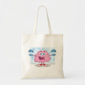 Grappig Geld Brein Cartoon Euro Cash Lover Tote Bag (Voorkant)