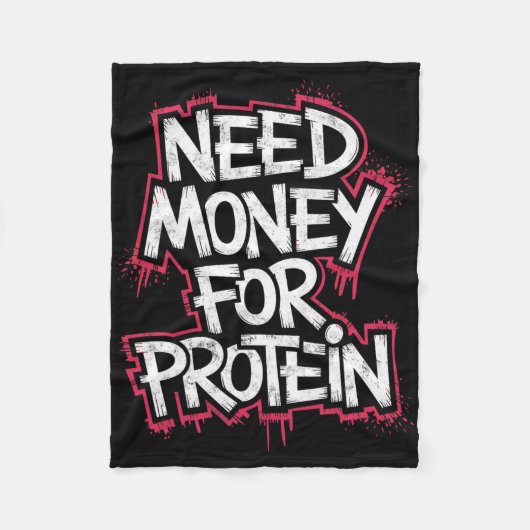 Grappig Geld Nodig Voor Eiwittraining Joke Gym Wei Fleece Deken (Voorkant)
