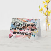 Grappig Geld verjaardagskaart Kaart (Gele Bloem)