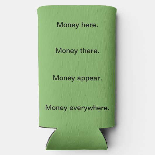 Grappig geld verschijnt - Origineel gedicht - Geld Seltzer Blikjeskoeler (Achterkant)