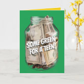 Grappig geld voor de verjaardag van de tiener kaart (Gele Bloem)