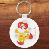 grappig gele clown met jouw naam sleutelhanger (Voorkant)