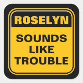 Grappig gele geluiden als probleemwaarschuwingstek vierkante sticker (Voorkant)