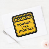 Grappig gele geluiden als probleemwaarschuwingstek vierkante sticker (Envelop)