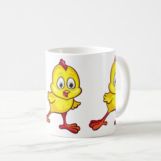 Grappig gele kuikens koffiemok (Voorkant rechts)