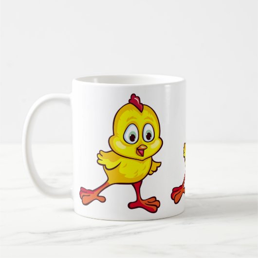 Grappig gele kuikens koffiemok (Links)