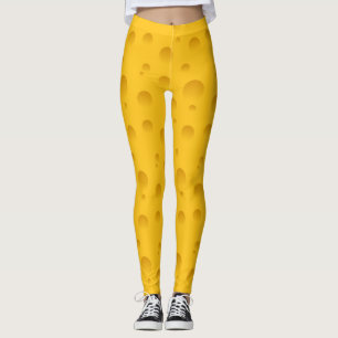 Grappig gele zwitserse leggings voor het afdrukken