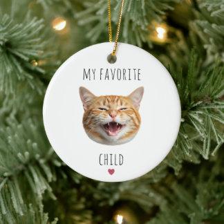 Grappig Geliefd Kinderkat Aangepast Kattengezicht Keramisch Ornament