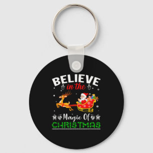 Grappig geloof in de magie van Kerstmis  Sleutelhanger