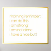 Grappig geloof in jezelf Quote Gold Folie Afdrukken (Voorkant)