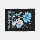 Grappig Geloof Olifant Zonnebloem Ribbon Diabetes  Fleece Deken (Voorkant (Horizontaal))