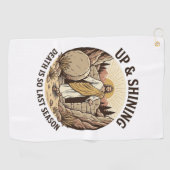 Grappig Geloof Opstanding Grot Vintage Gravure Sh Golfhanddoek (Horizontaal)