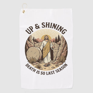Grappig Geloof Opstanding Grot Vintage Gravure Sh Golfhanddoek