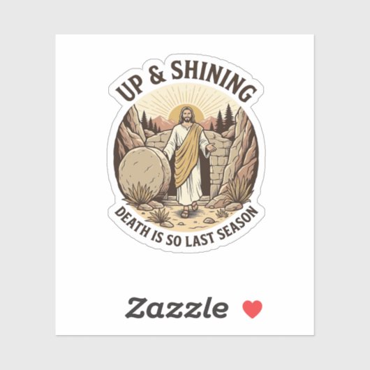 Grappig Geloof Opstanding Grot Vintage Gravure Sh Sticker (Vel)