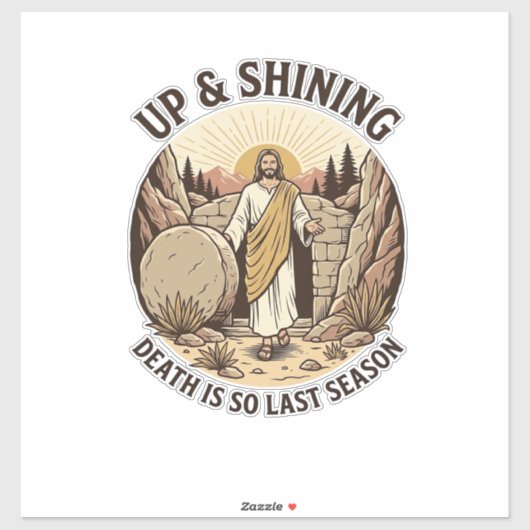 Grappig Geloof Opstanding Grot Vintage Gravure Sh Sticker (Vel)
