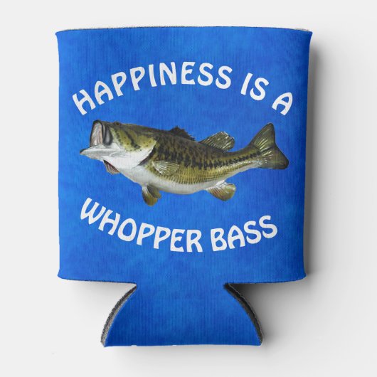 Grappig "Geluk is een Whopper Bass" Blikjeskoeler (Voorkant)