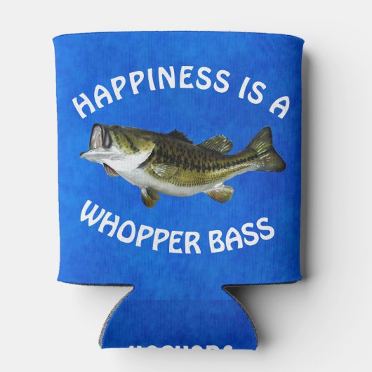 Grappig "Geluk is een Whopper Bass" Blikjeskoeler (Achterkant)