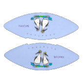 Grappig, gelukkig blauw gefundeerde cartoon die op american football (Panelen)