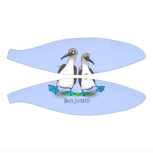 Grappig, gelukkig blauw gefundeerde cartoon die op basketbal (Panelen)