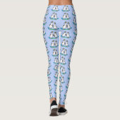 Grappig, gelukkig blauw gefundeerde cartoon die op leggings (Achterkant)