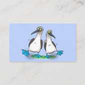 Grappig, gelukkig blauw gefundeerde cartoon die op visitekaartje (Achterkant)