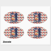 Grappig gelukkig citaat overal druk ovale sticker (Vel)