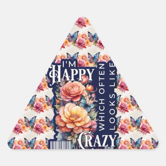 Grappig gelukkig citaat overal druk sticker (Voorkant)