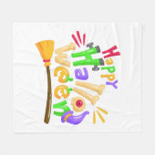 Grappig gelukkig halloween design fleece deken (Voorkant (Horizontaal))