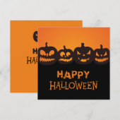 Grappig gelukkig Halloween gesneden pompoen kwarte Feestdagenkaart (Voorkant / Achterkant)