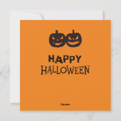 Grappig gelukkig Halloween gesneden pompoen kwarte Feestdagenkaart (Achterkant)