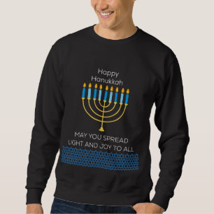 Grappig Gelukkig Hanukkah Schattig Blauw Chanukah Trui