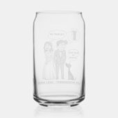 Grappig gelukkig huwelijk blikvorm glas (Achterkant)