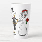 Grappig gelukkig huwelijk latte mok (Voorkant)