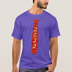 Grappig gelukkig nieuwjaar 2022 Rood Bow Stropdas  T-shirt