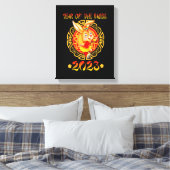 Grappig gelukkig nieuwjaar 2023 van de konijnendie canvas afdruk (Insitu (Slaapkamer))