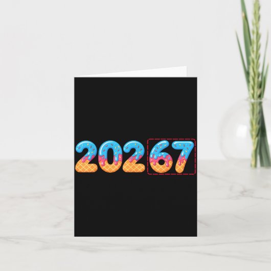 Grappig Gelukkig Nieuwjaar 2026 20267 Ijsje Drip 6 Kaart (Voorkant)