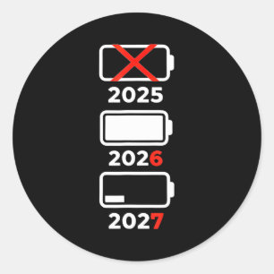 Grappig Gelukkig Nieuwjaar 2026 2027 67 Meme Zes Z Ronde Sticker