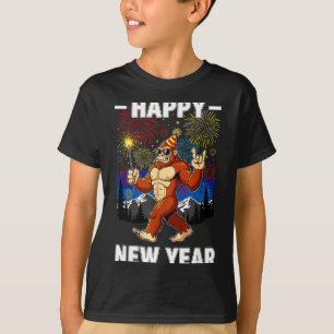 Grappig Gelukkig Nieuwjaar 2026 Bigfoot-liefhebber T-shirt