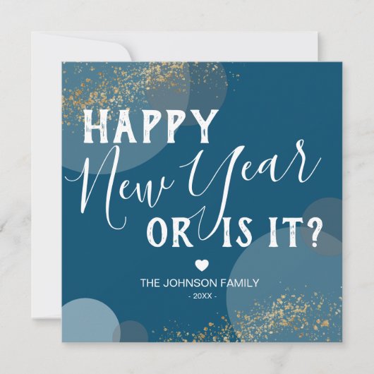 Grappig gelukkig nieuwjaar of is het feestdagenkaart (Voorkant)