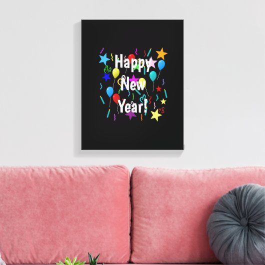 Grappig, gelukkig nieuwjaar oud, 2023 Decorations  Canvas Afdruk (Insitu (Woonkamer))