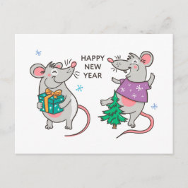 Grappig gelukkig nieuwjaar Rat Briefkaart